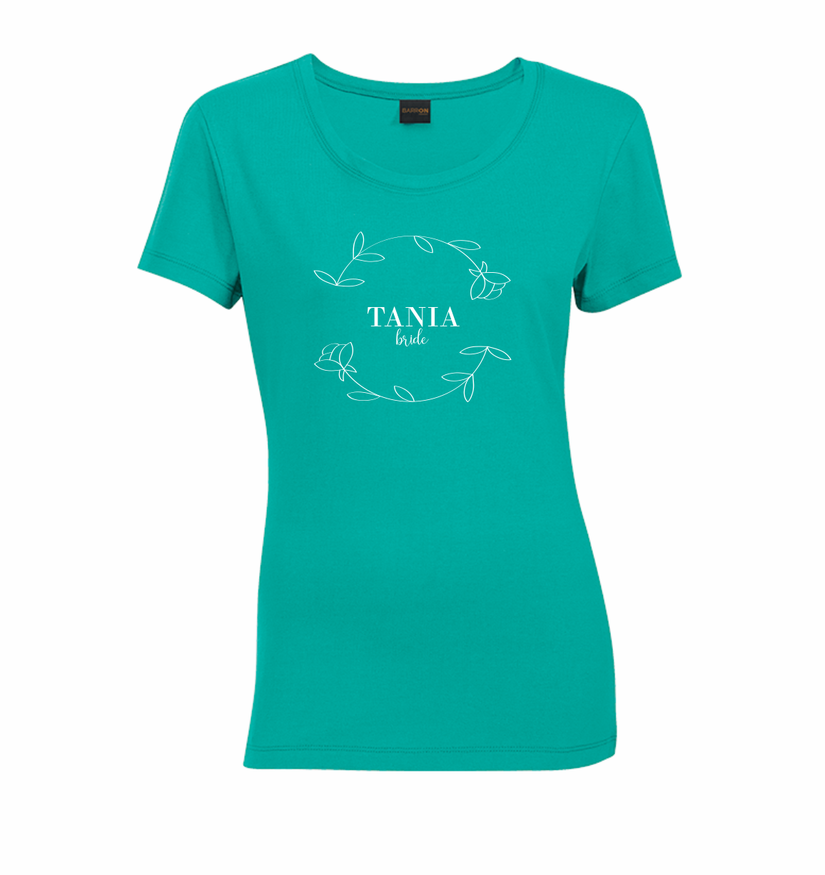 Classic Floral Round Neck Fitted Shirt - Bride - Aqua Classic Floral Round Neck Fitted Shirt - Bride - Aqua