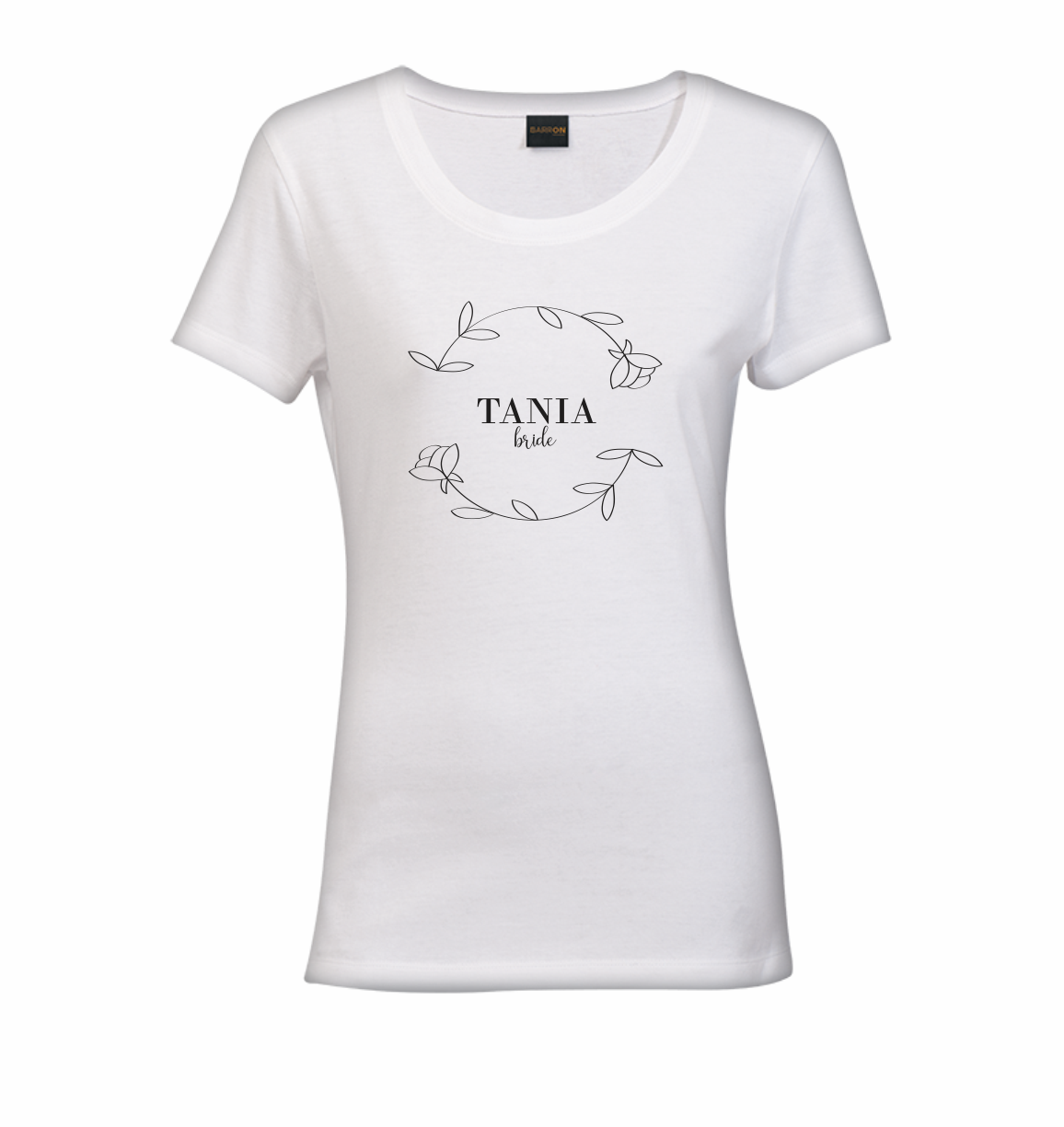 Classic Floral Round Neck Fitted Shirt - Bride - White Classic Floral Round Neck Fitted Shirt - Bride - White