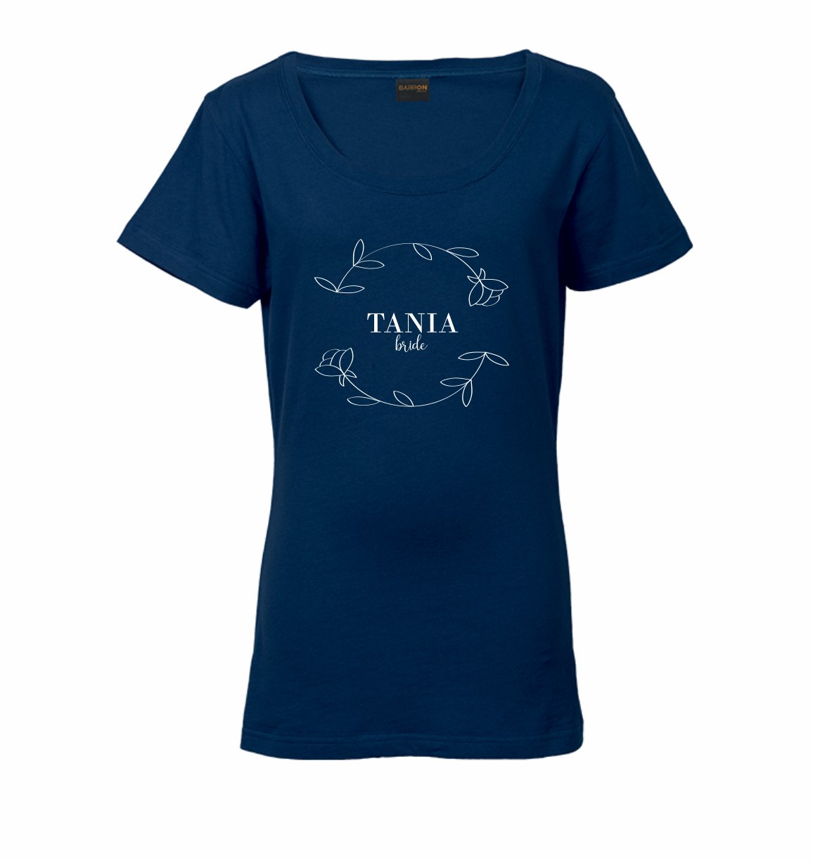 Classic Floral Round Neck Fitted Shirt - Bride - Navy Classic Floral Round Neck Fitted Shirt - Bride - Navy