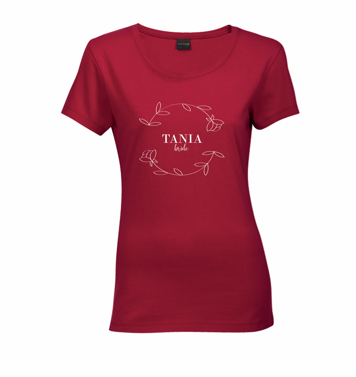 Classic Floral Round Neck Fitted Shirt - Bride - Red Classic Floral Round Neck Fitted Shirt - Bride - Red