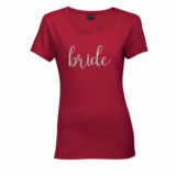 Glitter Bride Red Shirt - Glitter Silver Glitter Bride Red Shirt - Glitter Silver