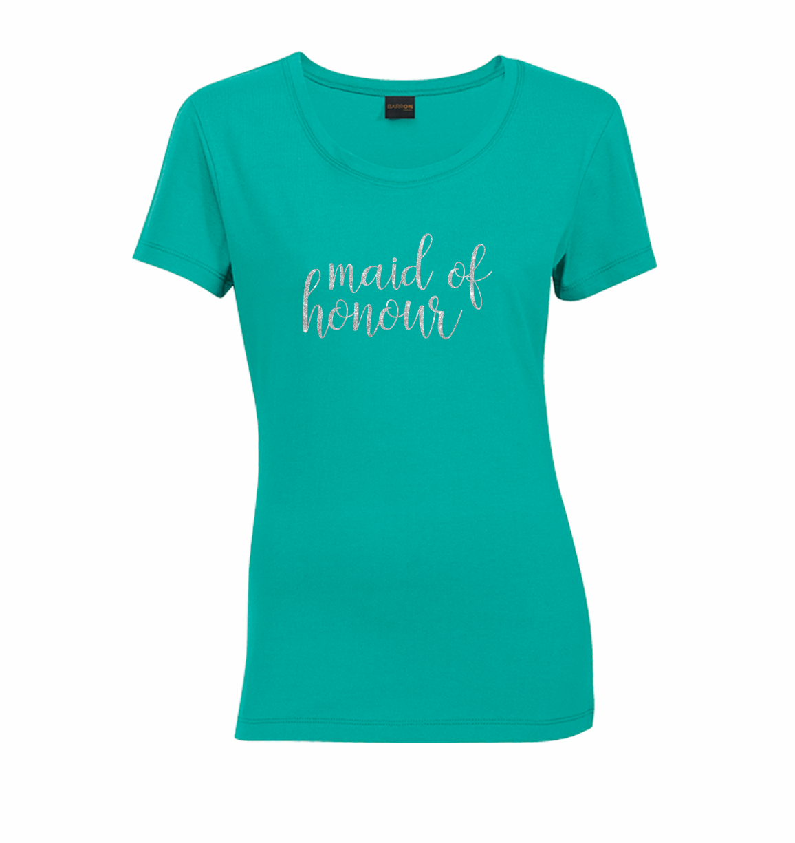 Glitter Maid of Honour Aqua Shirt - Glitter Silver Glitter-Maid-of-Honour-Aqua-Shirt-Glitter-Silver