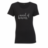 Glitter Maid of Honour Black Shirt - Glitter Silver Glitter-Maid-of-Honour-Black-Shirt-Glitter-Silver
