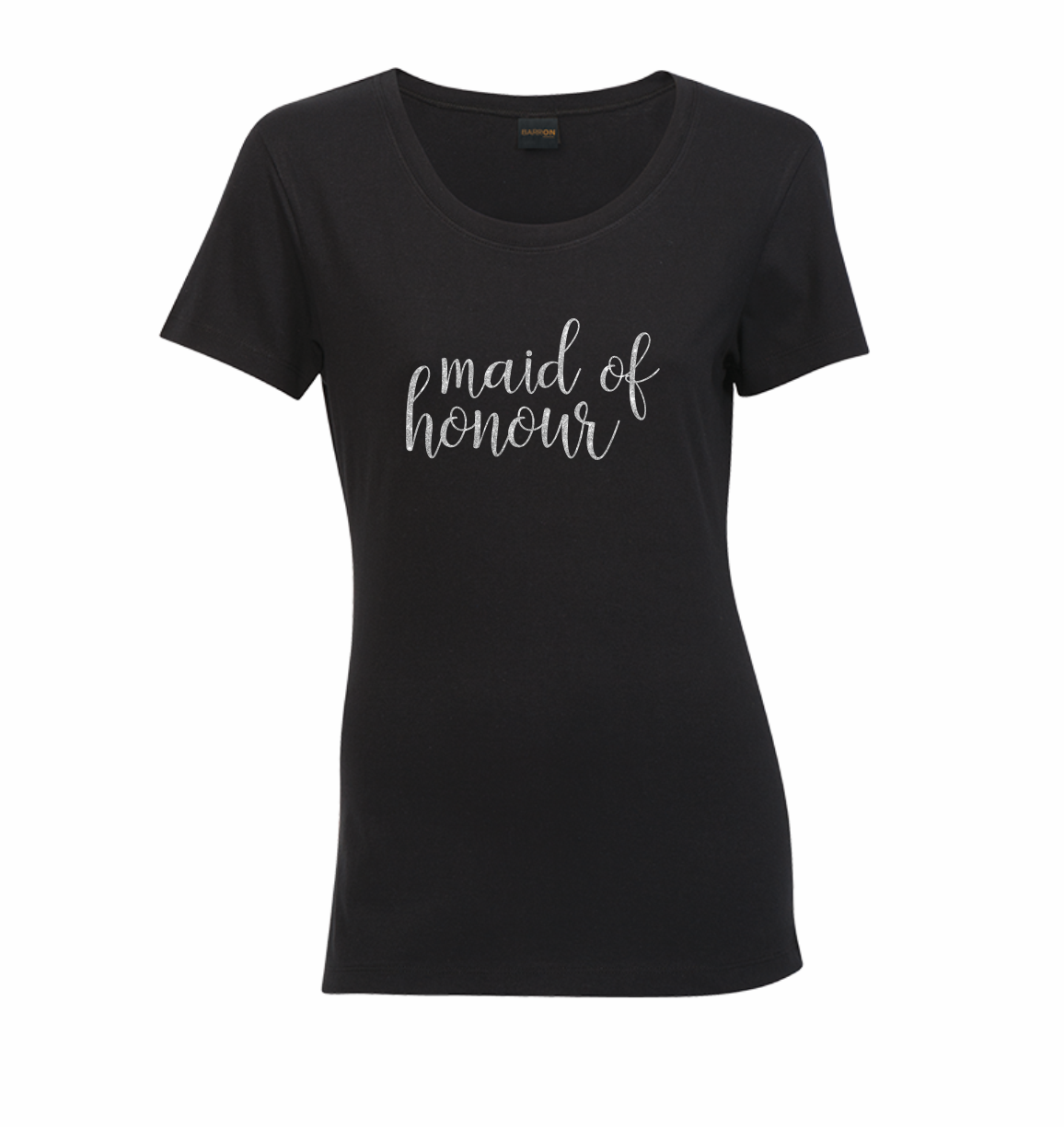 Glitter Maid of Honour Black Shirt - Glitter Silver Glitter-Maid-of-Honour-Black-Shirt-Glitter-Silver