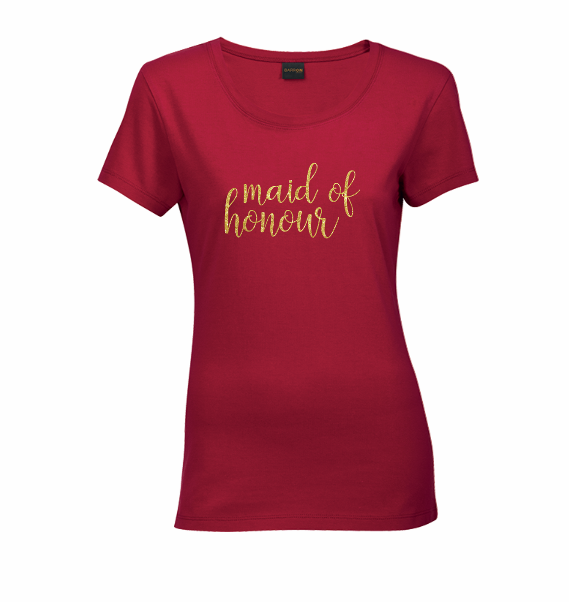 Glitter Maid of Honour Red Shirt - Glitter Gold Glitter-Maid-of-Honour-Red-Shirt-Glitter-Gold